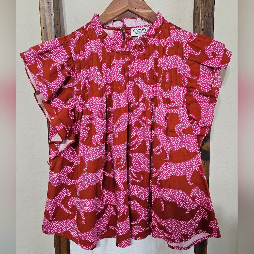 Crosby by Mollie Burch  Abstract Anima Print Top